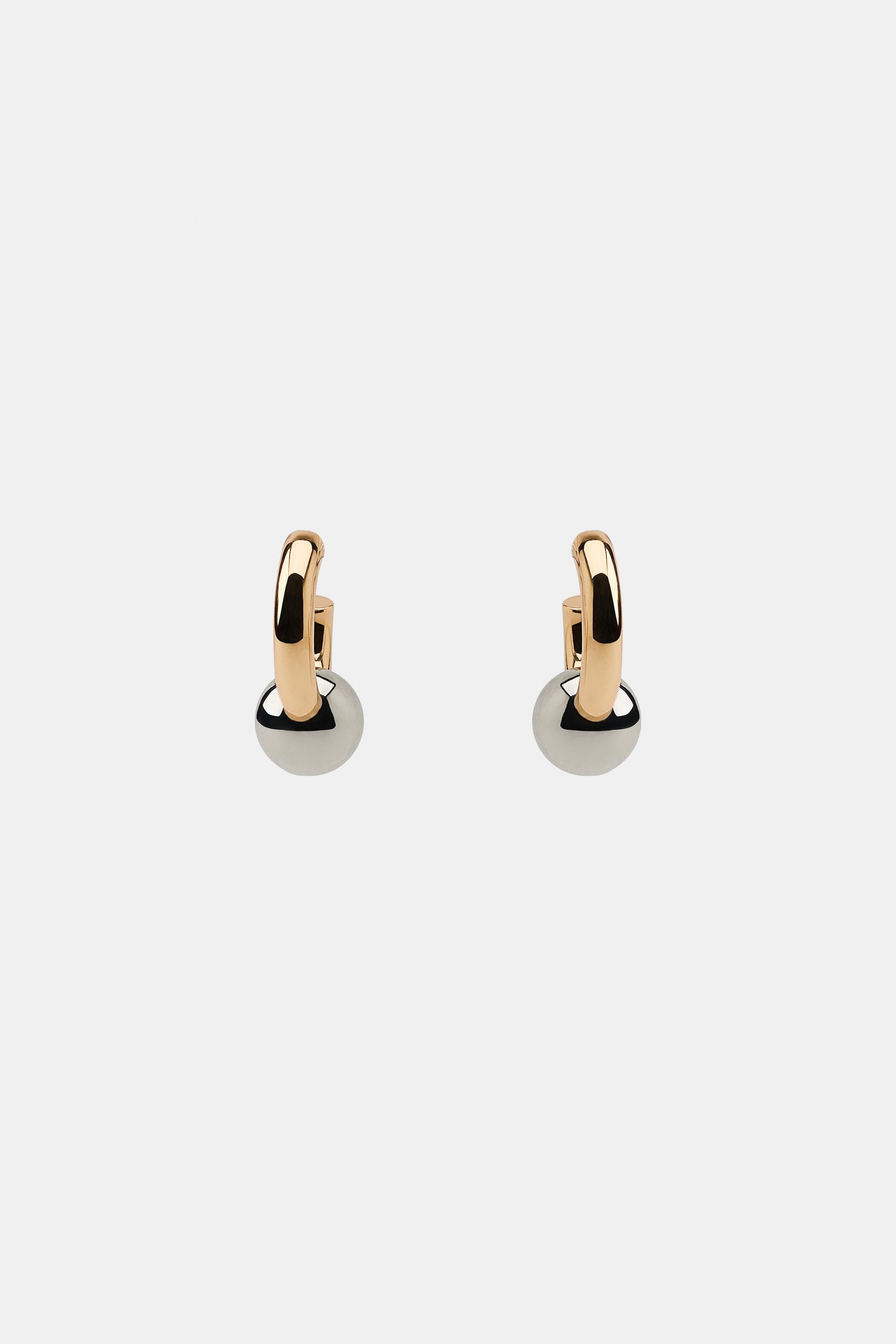 CONTRAST BALL HOOP EARRINGS | Zara US