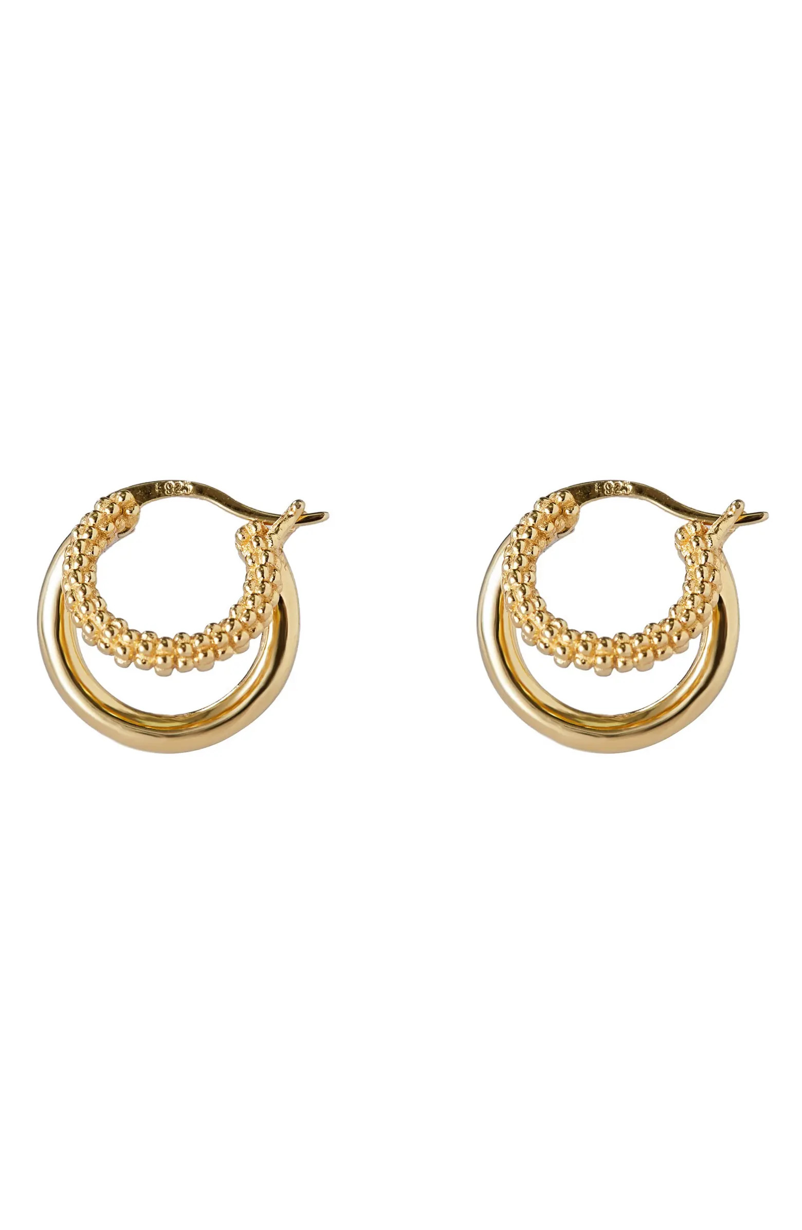 Textured Double Hoop Earrings | Nordstrom