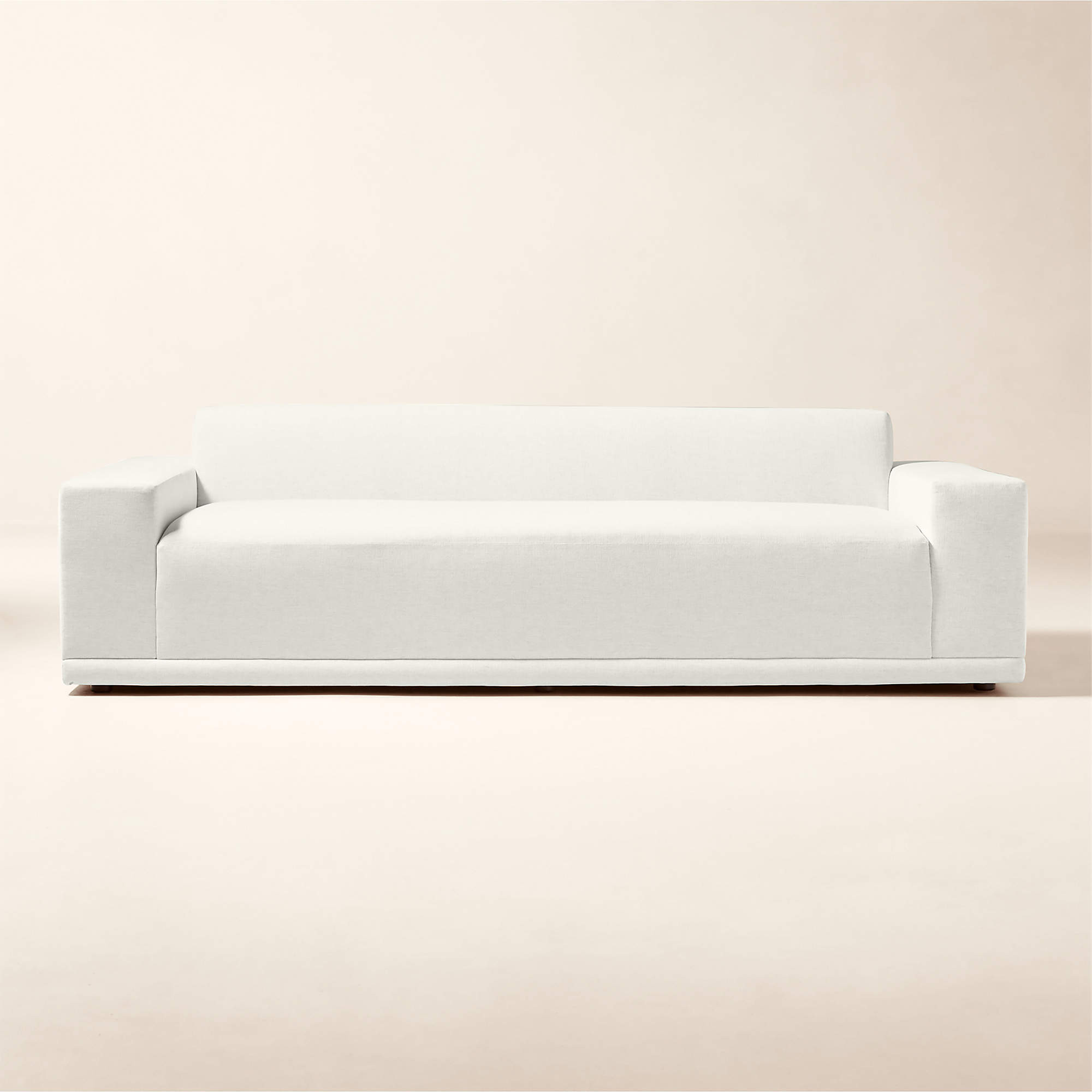 Faible 100" White Performance Deep Depth Fabric Sofa + Reviews | CB2 | CB2