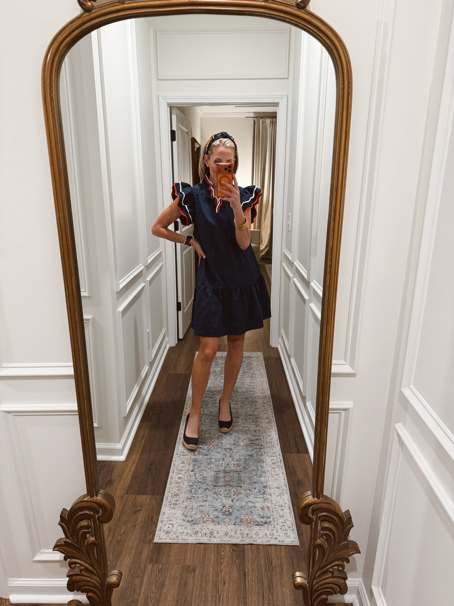 $30 women’s summer mini dress with ruffle short sleeves a line with pockets comes in four color options wearing a size small  