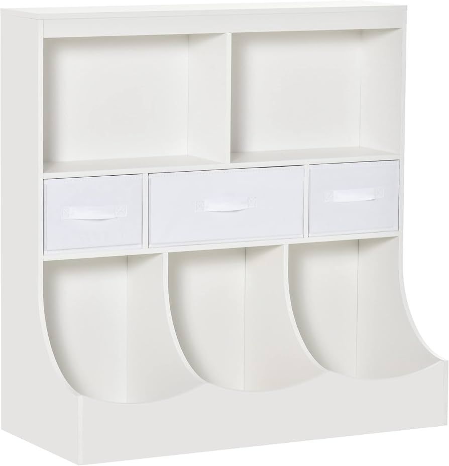 HOMCOM Kids Bookcase, Toy Storage Organizer Cabinet, Children Display Bookshelf with Drawers for ... | Amazon (US)