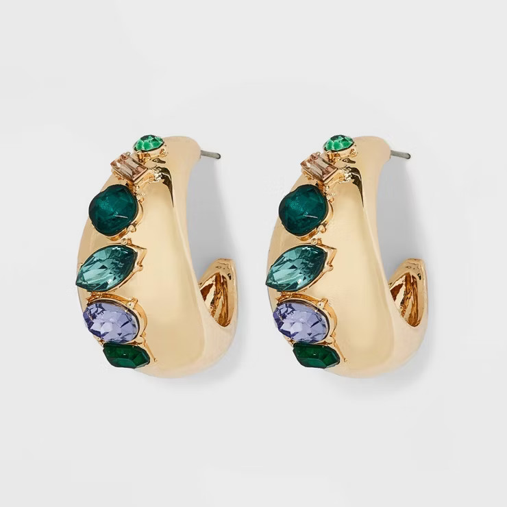 Oval Hematite Hoop Earrings - A New Day™ | Target