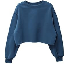 Amazhiyu Women Cropped Sweatshirt Long Sleeves Pullover Fleece Crop Tops | Amazon (US)