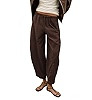 Women's Barrel Pants Elasticated Waistband Pants with Pockets Casual Drawstring Track Bottoms | Amazon (US)