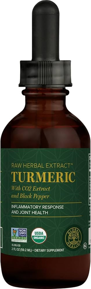 Global Healing Organic Turmeric Curcumin Supplement with Black Pepper Extract Liquid Drops to Sup... | Amazon (US)