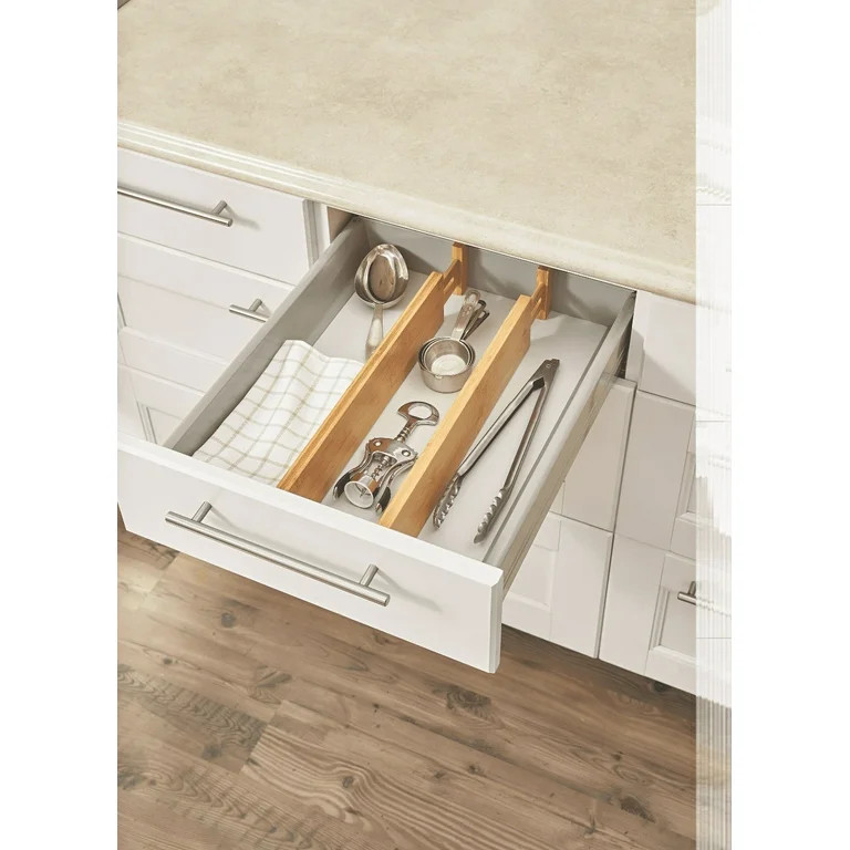 Better Homes & Gardens 2PC Bamboo Kitchen Organizer Expandable Drawer Dividers, 17.5-22.8x0.59x3.... | Walmart (US)