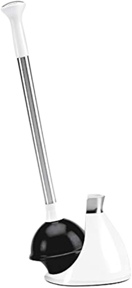 simplehuman Toilet Plunger and Caddy, Stainless Steel, White | Amazon (US)
