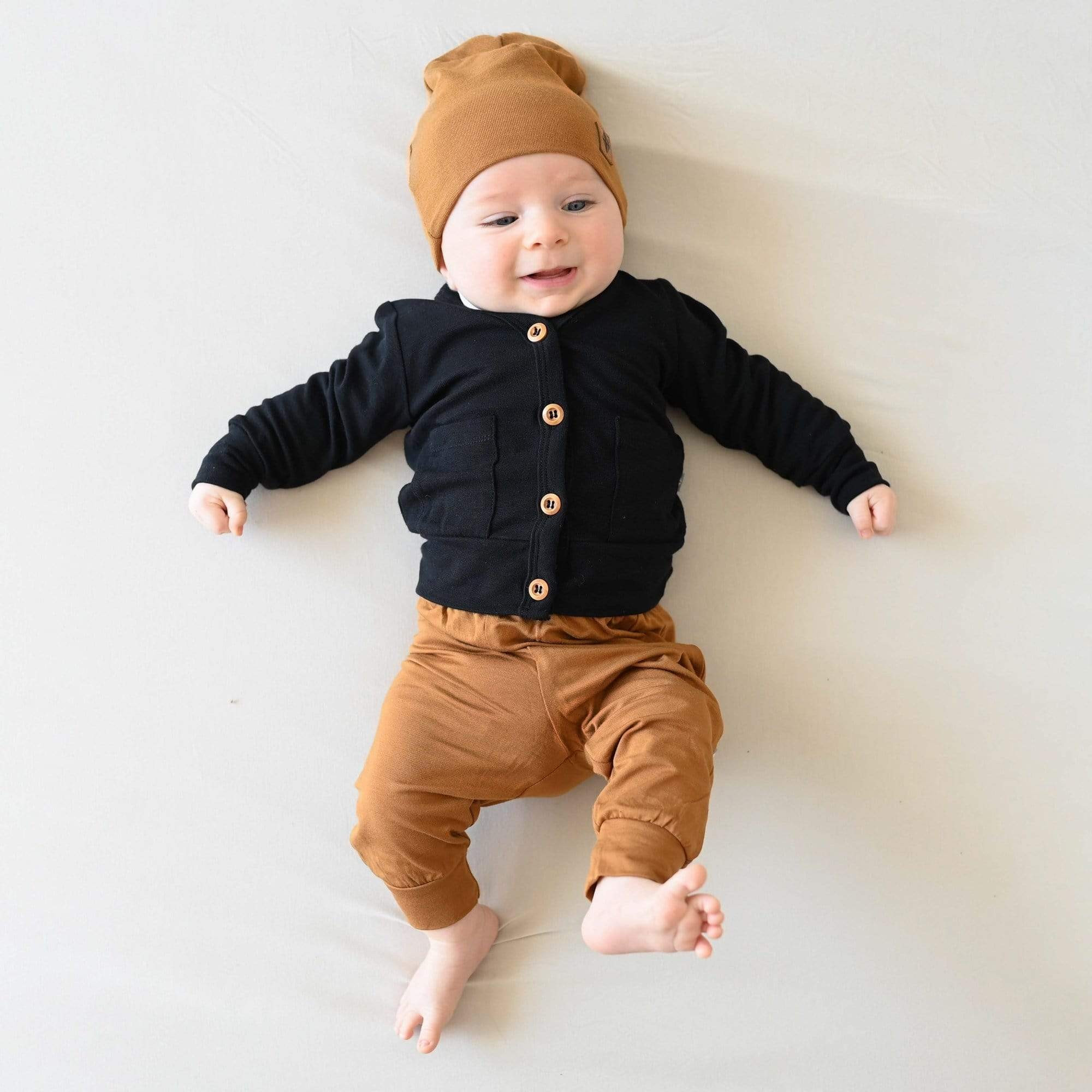 Bamboo Jersey Cardigan in Midnight | Kyte BABY