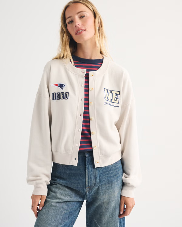 New!BestsellerNFL by AbercrombieNew England Patriots Sunday Shrunken Cardigan | Abercrombie & Fitch (US)