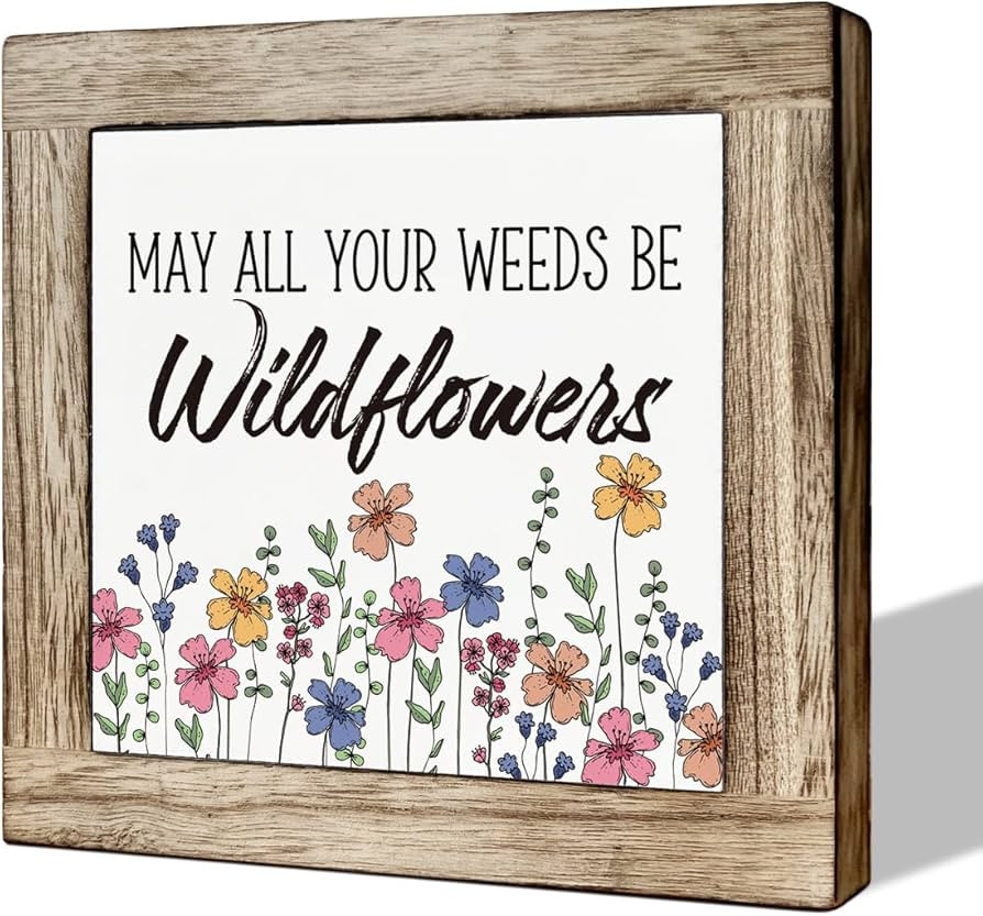 Spring Decor, Wooden Box Signs for Home Decor, Flower Decor, Inspirational Wood Sign for Home Dec... | Amazon (US)