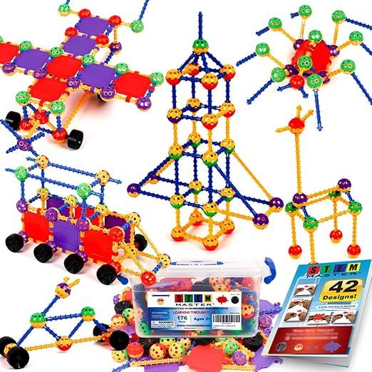 STEM Master 176 Piece STEM Learning Educational Construction Building Toy Gift Set for Boys and G... | Amazon (US)