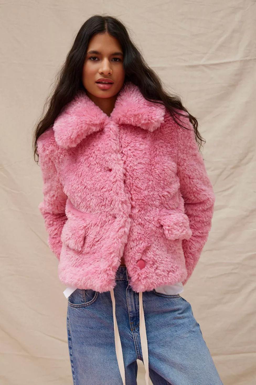 Kimchi Blue Olive Faux Fur Coat | Urban Outfitters (US and RoW)