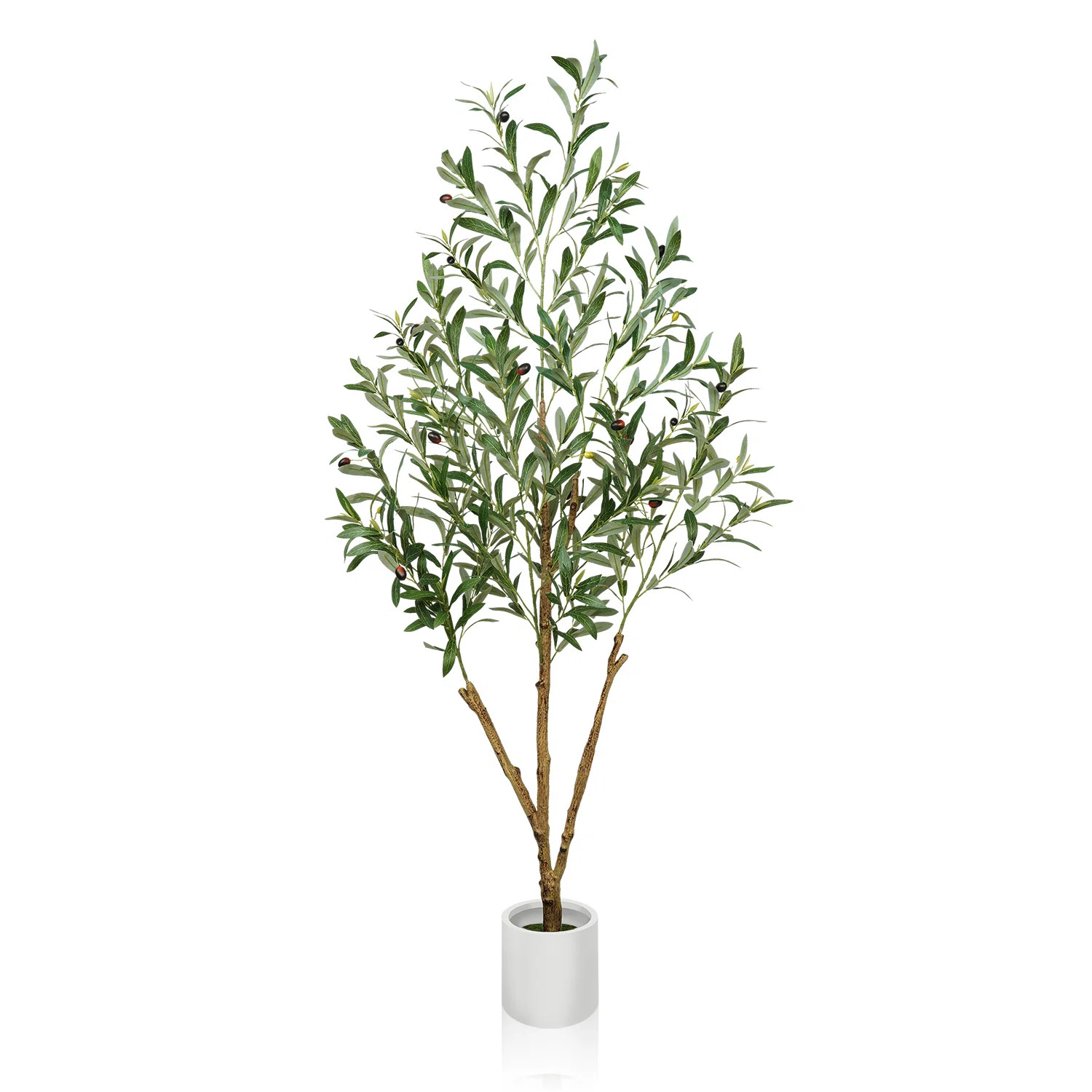 Vitalismo Faux Olive Tree in Round Planter, UV Protected Artificial Olive Tree with Realistic Leaves and Full Fruits for Home Decor | Wayfair | Wayfair North America