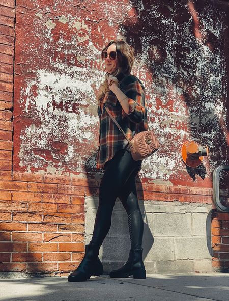 Fall called 📞 and I answered 🍁🍂

Best Outfit for Fall 2023| What women are wearing this fall|What should I wear over 40 in the fall|How to style outfits in the fall|How to dress feminine in autumn|Fall outfit | over 40 | flannel outfit | Shacket | layering for fall | faux leather leggings | faux leather leggings outfit | Spanx leggings | Spanx faux leather leggings | Chelsea boot| falls boots | black boots | crossbody| Gucci | gg marmont| fall aesthetic | oversized sunglasses | Shacket outfit idea| pumpkin patch outfit | apple picking outfit | family photo outfit idea| fall outfit inspo | fall outfits women|cute fall outfits for woman|fall outfits 2023|fall outfits ideas|fall outfits Pinterest|cute fall outfits 2023|casual fall outfits|women's fall clothing online|fall outfits|winter outfits women|fall sweaters|fall clothes women| fall outfits over 40|fashion for 40 year old woman 2023|how to dress at 40 |trendy clothes for 40 year old woman|casual outfits for 40 year old woman| streetwear| edgy| brown| layered| date night| sophisticated | cozy| casual| fall essentials | trends| fall winter outfits| jacket.

Wearing M in Spanx Moto Leggings (runs small size up for comfort or regular size for compression). 
M in Flannel Shacket (runs TTS) 

#LTKmidsize #LTKover40 #LTKSeasonal