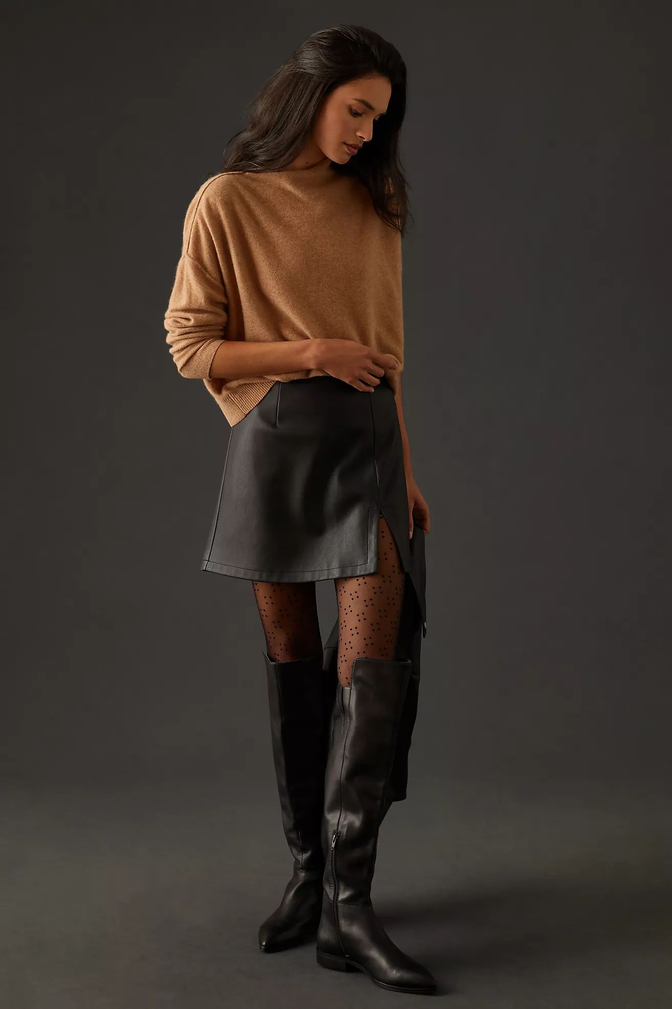The Alani Cashmere Mock-Neck Sweater by Pilcro | Anthropologie (US)