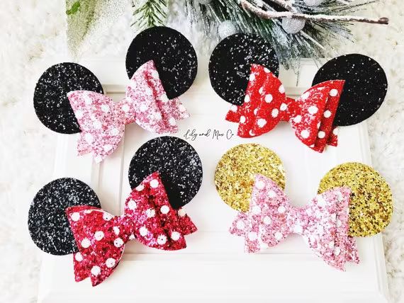 Minnie Mouse Ear Sequin Bow Clip Sequin Minnie Bow Alligator - Etsy | Etsy (US)