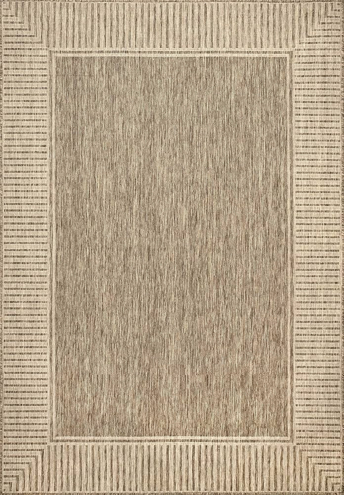 nuLOOM Asha Simple Border Indoor/Outdoor Area Rug, 9' 6" x 12', Light Brown | Amazon (US)