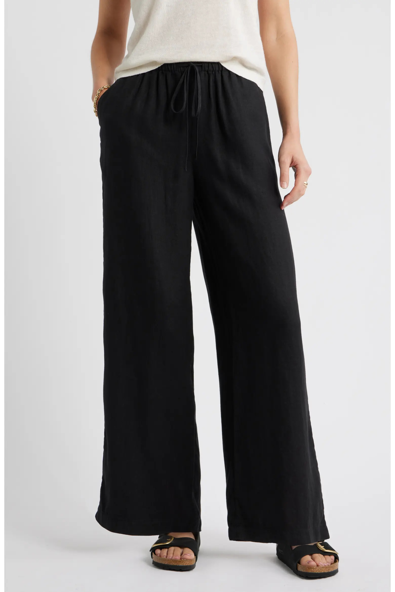 Caslon® Easy Wide Leg Linen Pants (Women) | Nordstrom | Nordstrom