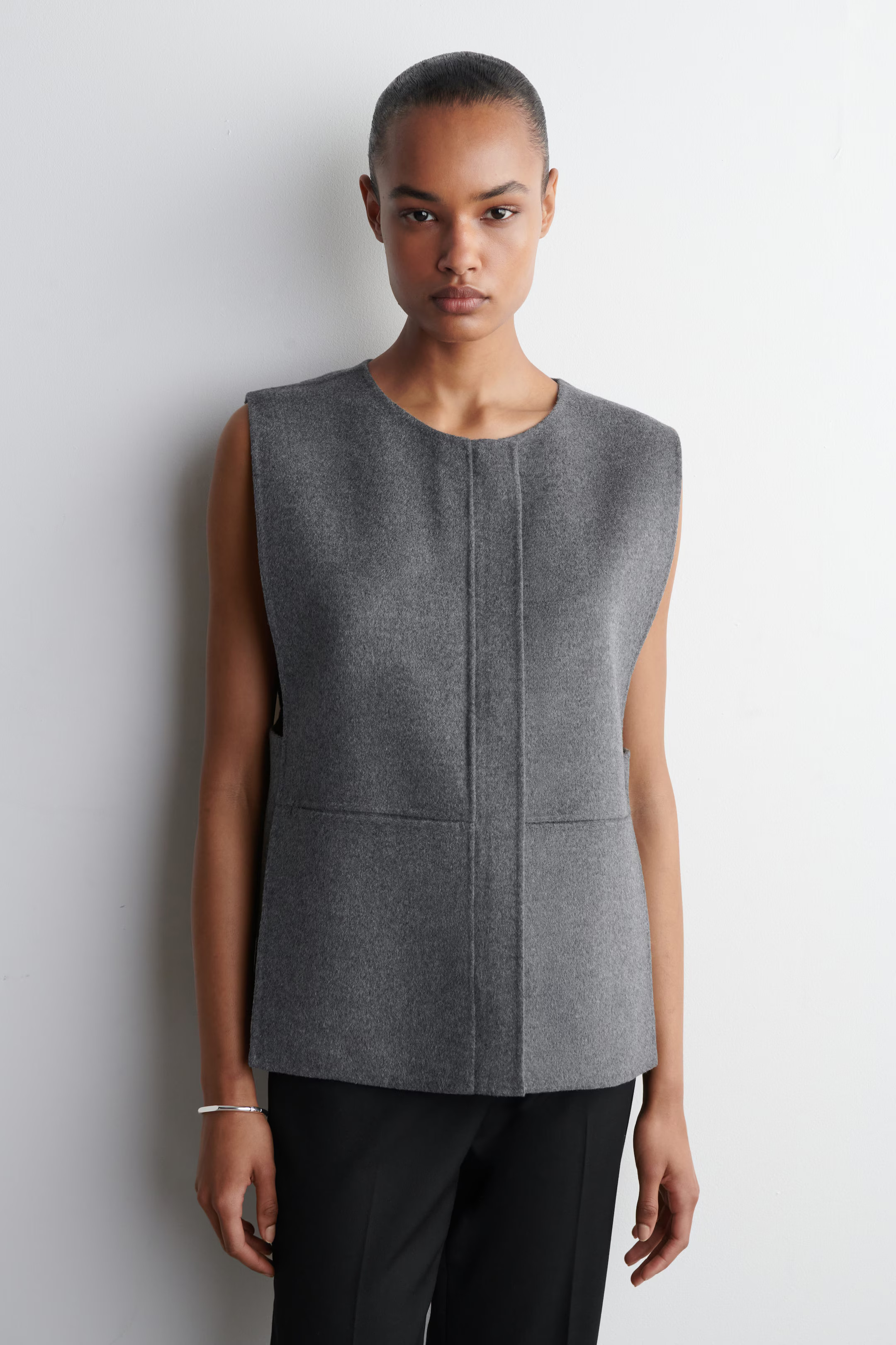 DOUBLE-FACED WOOL HYBRID VEST - GRAY | COS | COS (EU)