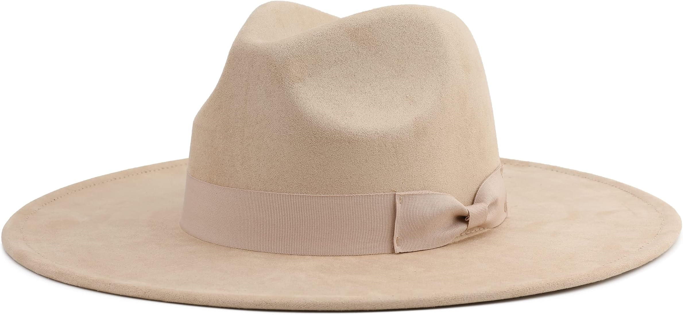 Big Wide Brim Fedora Hat for Women Large Felt Panama Rancher Hat | Amazon (US)