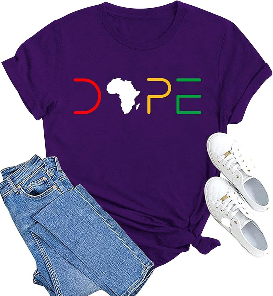 Womens Black History Month Shirts Black Pride T-Shirt African American Melanin Short Sleeve | Amazon (US)