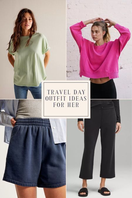 The Best Travel Day Outfit Separates for Her - Summer outfits for travel with airport look essentials for her from Abercrombie & Fitch, Lululemon, J.Crew, and Free People

#LTKActive #LTKSeasonal #LTKTravel