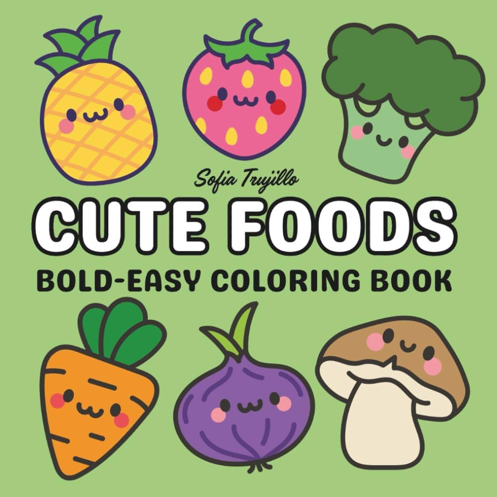 Cute Foods: Bold-Easy Coloring Book | Amazon (US)