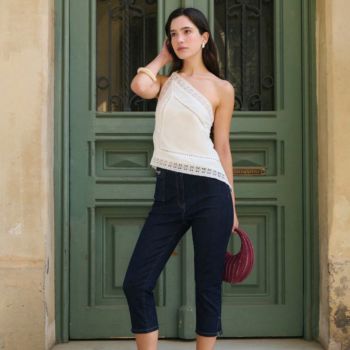 SHEIN USAo E Shoulder Top | SHEIN