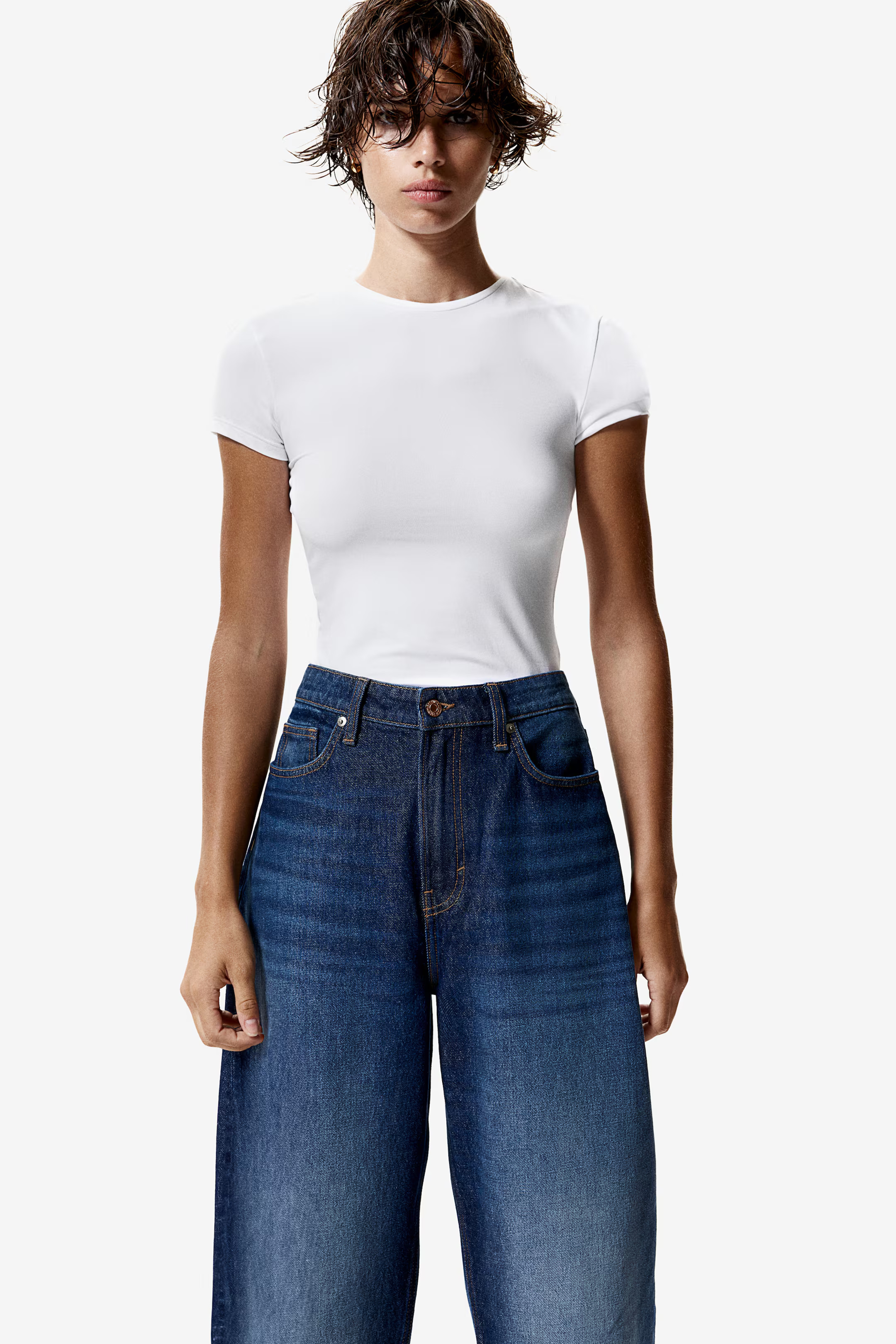 High Rise Barrel Leg Jeans | H&M (US + CA)