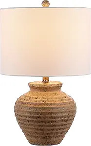 SAFAVIEH Lighting Collection Kamryn Rustic Farmhouse Brown 23-inch Bedroom Living Room Home Offic... | Amazon (US)