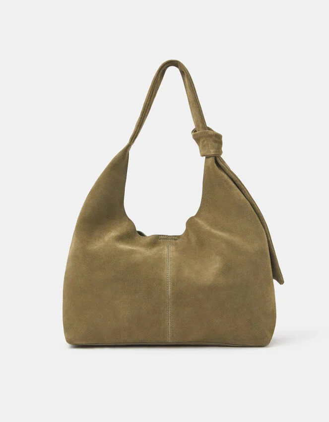 Slouchy Knot Leather Shoulder Bag Green | Accessorize (Global)