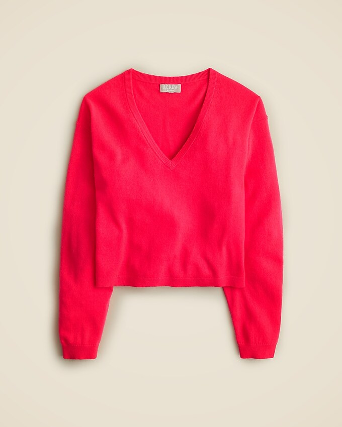 Cashmere relaxed cropped V-neck sweater | J. Crew US
