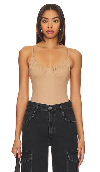 Jourdan Bodysuit in Beige | Revolve Clothing (Global)