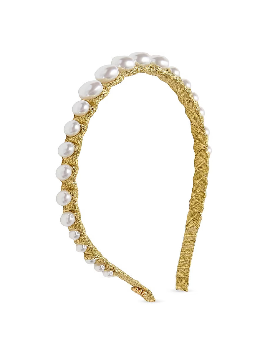 Women's Graduated Imitation Pearl Headband - Gold | Saks Fifth Avenue