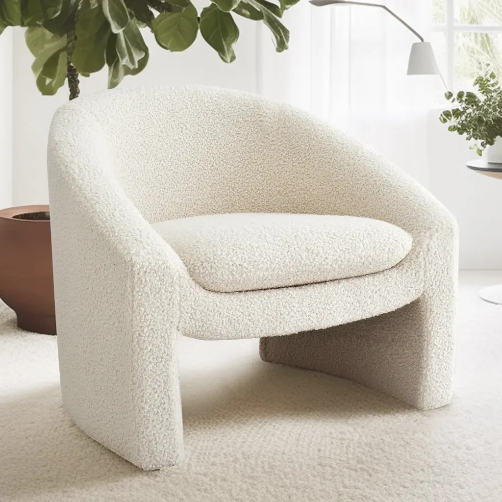 Kiki 32" Modern Boucle Accent Chair with Arms | Pop Maison