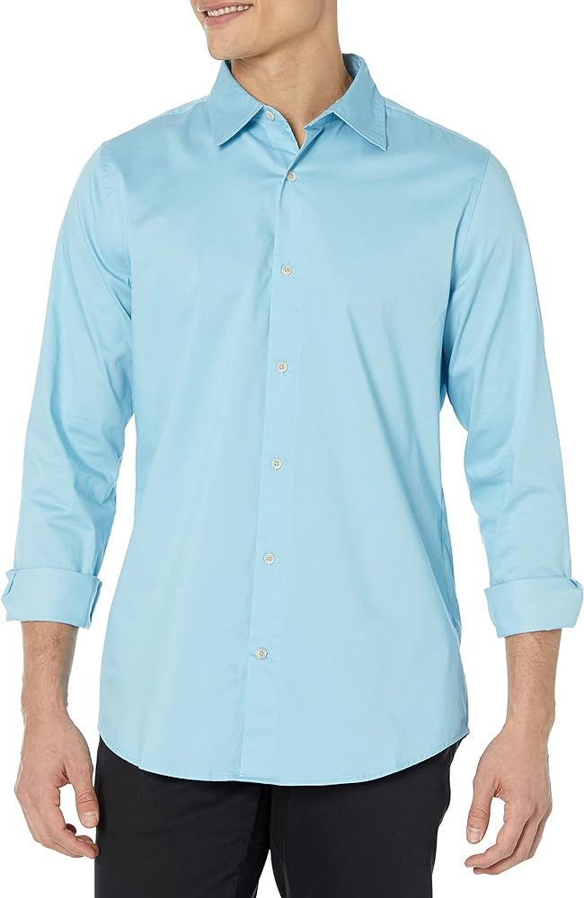 Amazon Essentials Men's Slim-Fit Long-Sleeve Stretch Dress Shirt | Amazon (US)