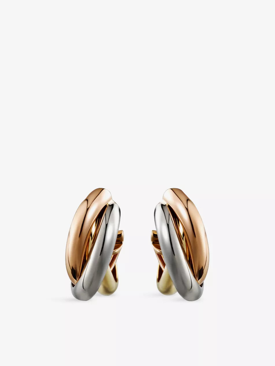Trinity 18ct rose, yellow and white-gold earrings | Selfridges
