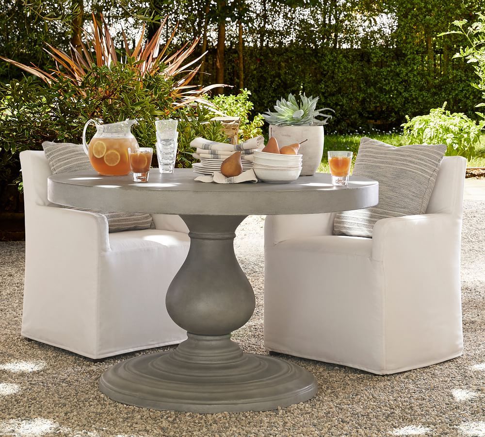 Geneva Indoor/Outdoor 48" Concrete Round Dining Table | Pottery Barn (US)