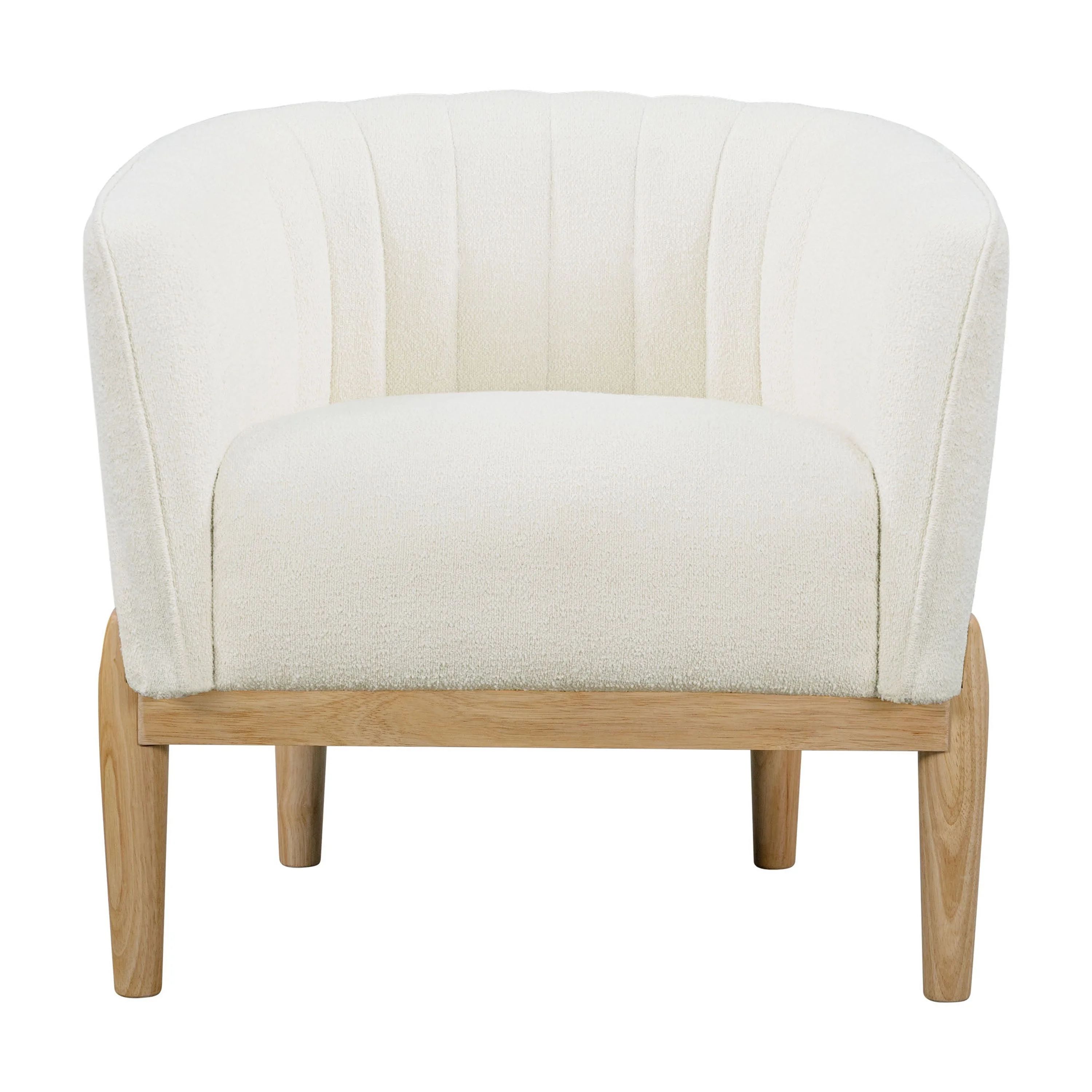 Lifestyle Solutions Falstead Mid-Century Modern Accent Chair, Ivory Boucle Fabric | Walmart (US)