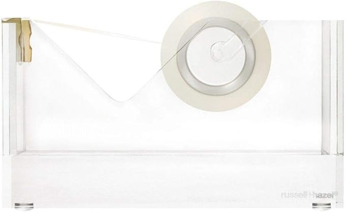 russell+hazel Acrylic Tape Dispenser, Clear with Gold-Toned Hardware, 1-13/16” x 6” x 3-3/8... | Amazon (US)