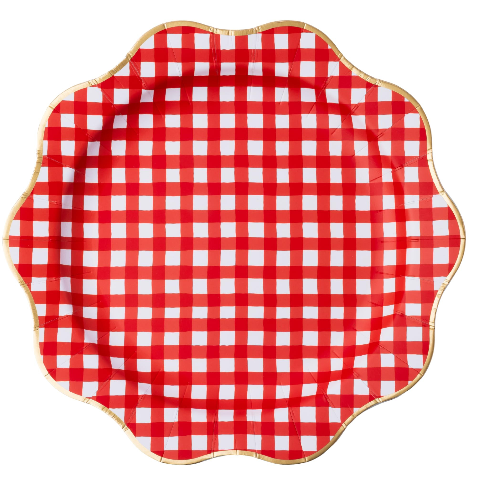Bonjour Fête Elegant Cherry Red Gingham Paper Party Dinner Plates | Premium Party Supplies | Per... | Amazon (US)