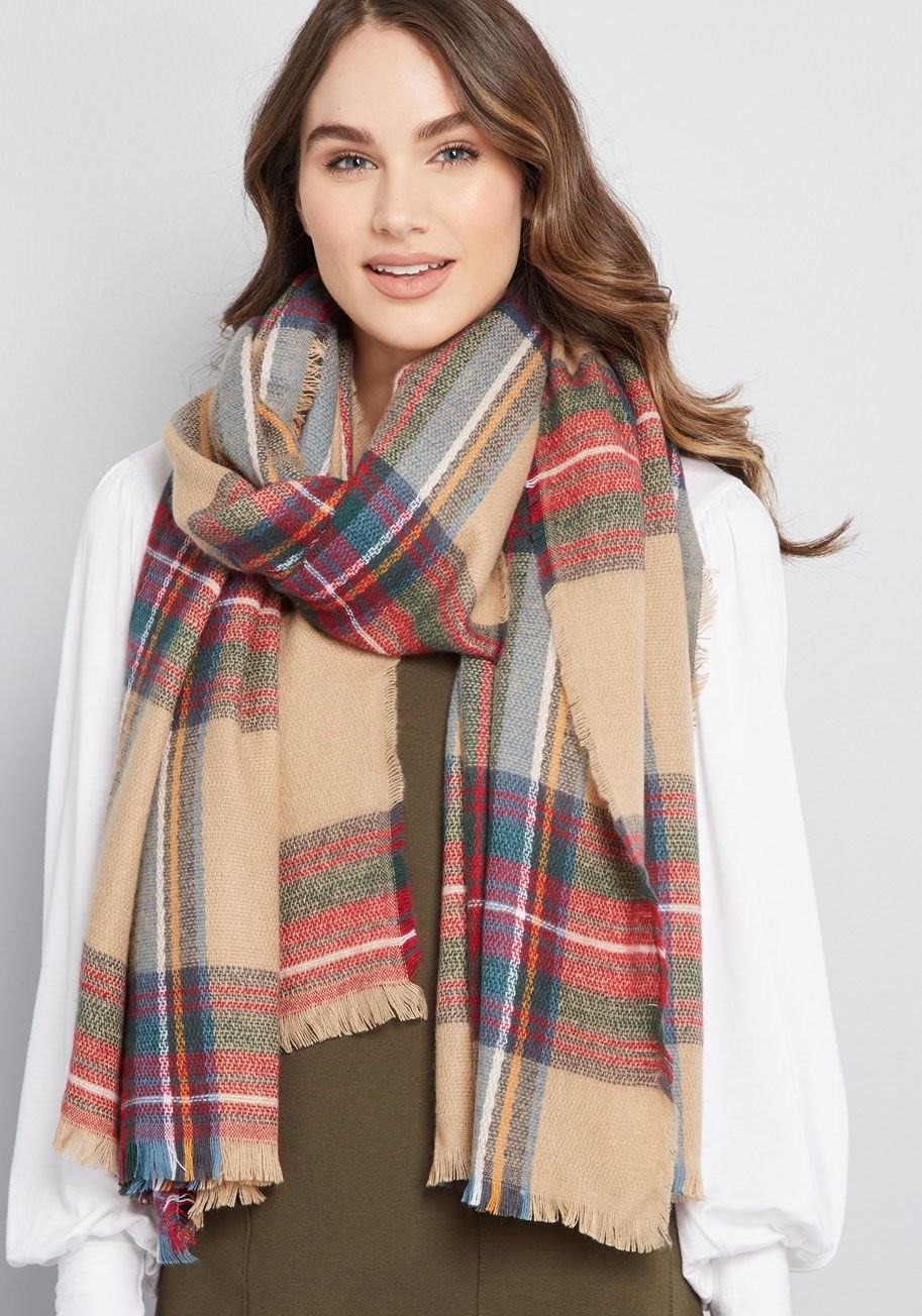 Willamette Wanderings Plaid Blanket Scarf in Classic | Modcloth