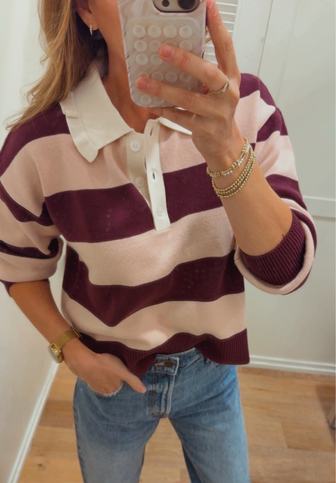 I’m in love with this ruffle collar sweater!! It’s darling. It was $90 and is now $39!
