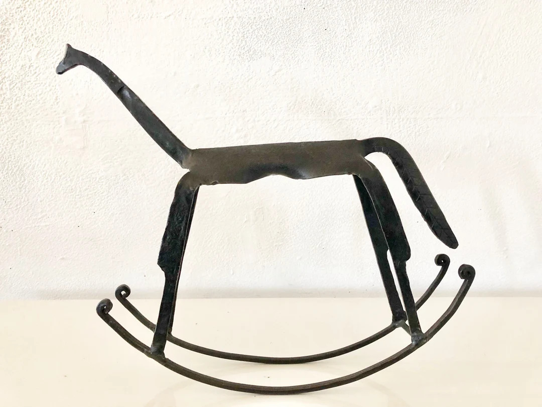 Mcm Iron Rocking Horse - Etsy | Etsy (US)