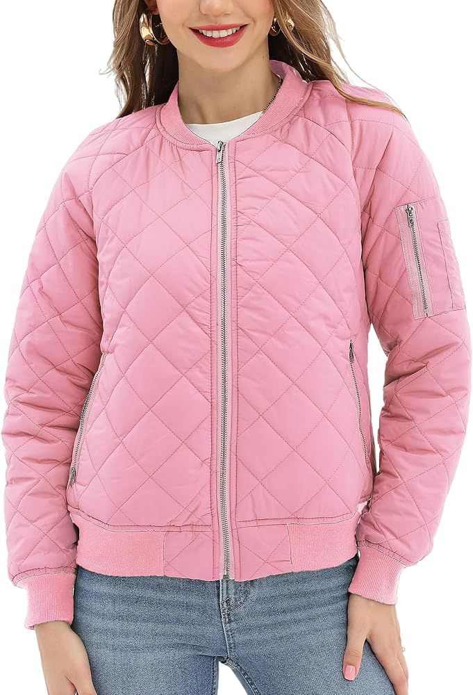 Argstar Women's Quilted Bomber Jakcet with 5 Pockets (XS-XXL) | Amazon (US)