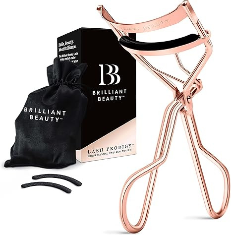 Brilliant Beauty Eyelash Curler with Satin Bag & Refill Pads - Award Winning - No Pinching, Just ... | Amazon (US)