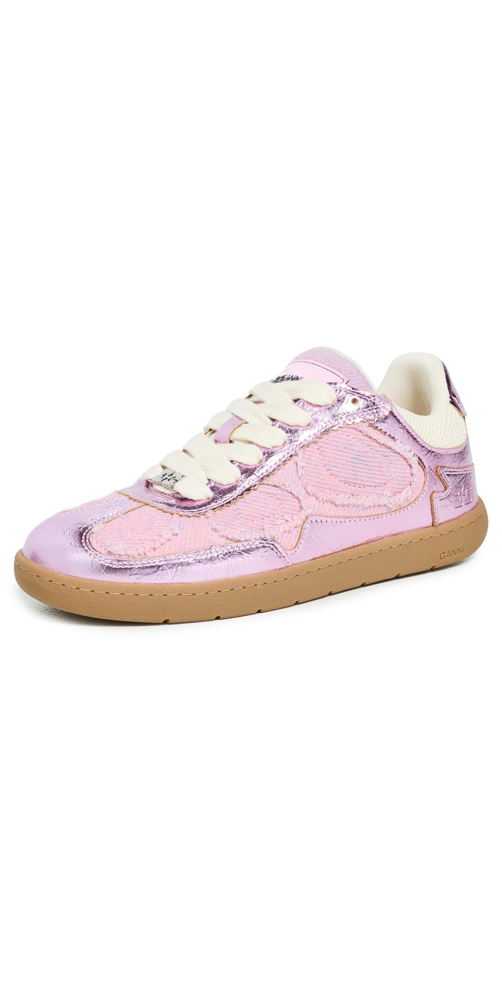 GANNI 08 Crinkle Metallic Sneakers Cameo Pink 38 | Shopbop
