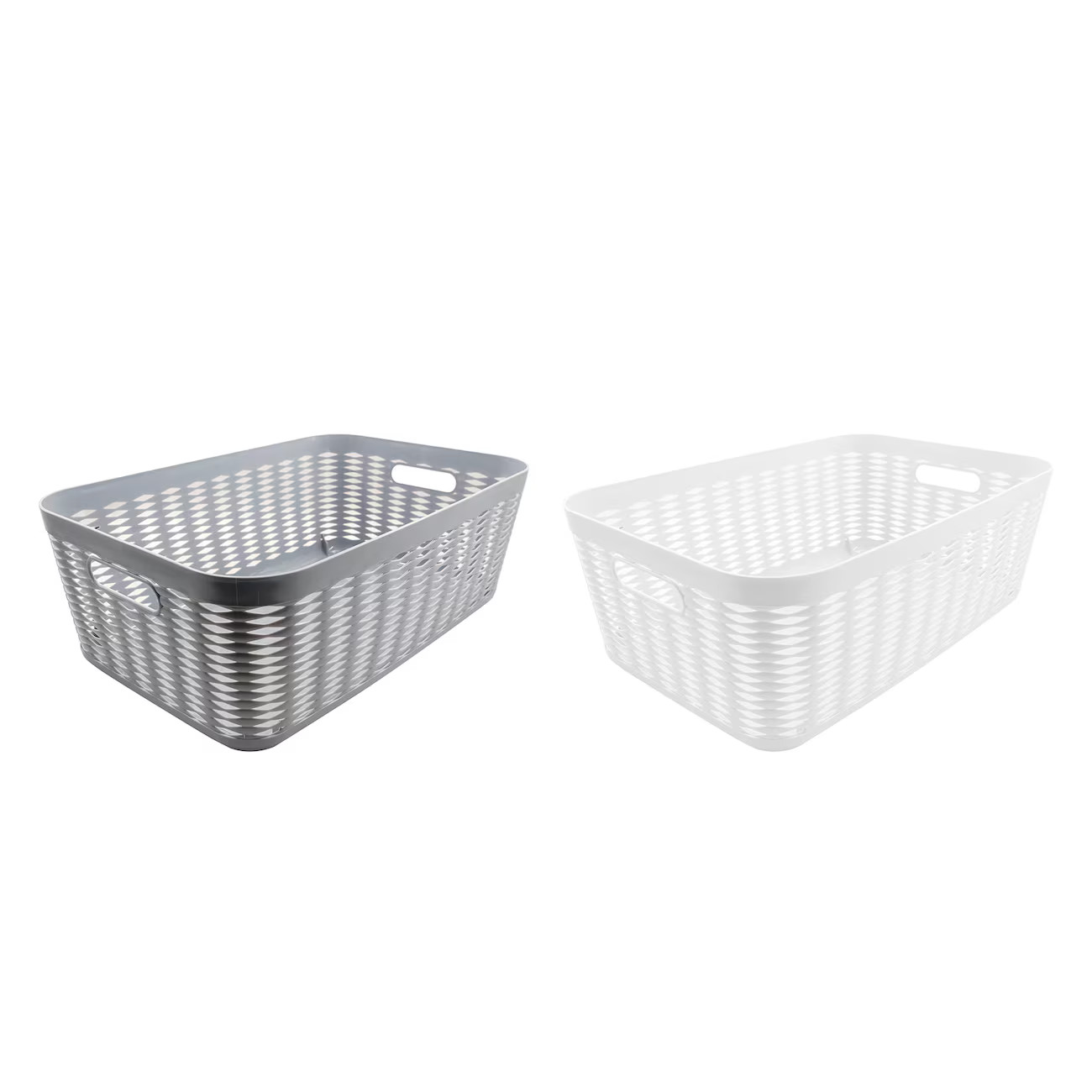 Large Plastic Woven Storage Baskets, 17.9x11.9 in. | DollarTree