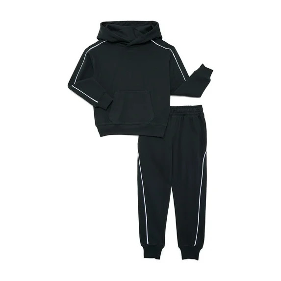 Athletic Works Little and Big Boys Piped Fleece Hoodie and Sweatpants Set, 2-Piece, Sizes 4-18 & ... | Walmart (US)