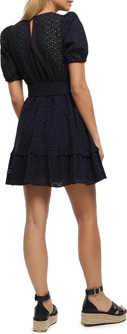 Broderie Belted A-Line Minidress | Nordstrom